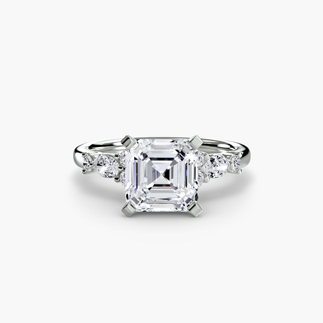 ELVINA IV Diamond Engagement Ring with a Diamond Band
