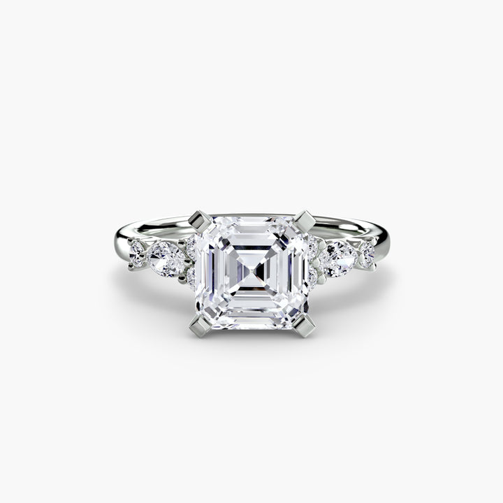 ELVINA IV Diamond Engagement Ring with a Diamond Band