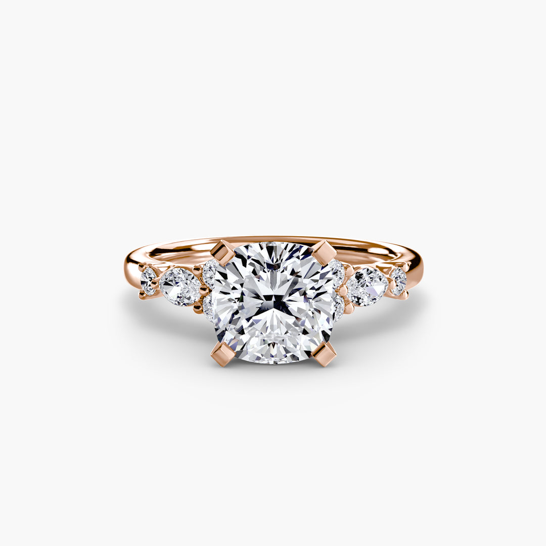 ELVINA IV Diamond Engagement Ring with a Diamond Band
