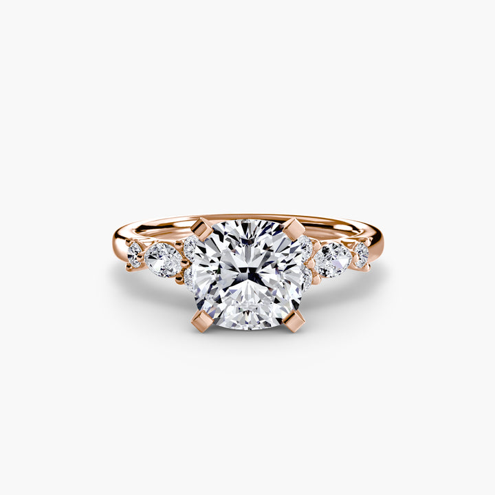 ELVINA IV Diamond Engagement Ring with a Diamond Band