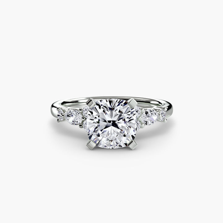 ELVINA IV Diamond Engagement Ring with a Diamond Band