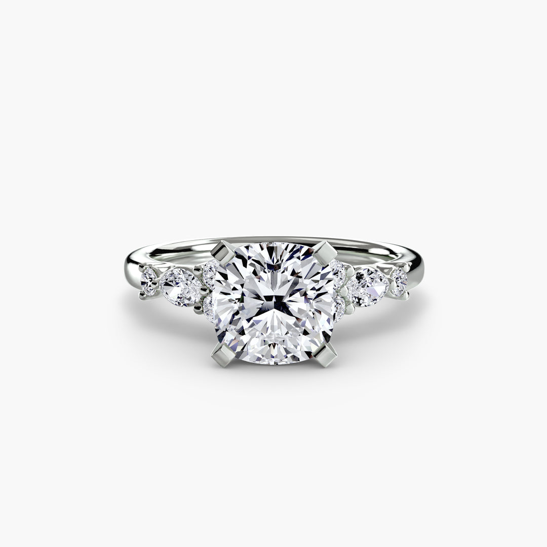 ELVINA IV Diamond Engagement Ring with a Diamond Band