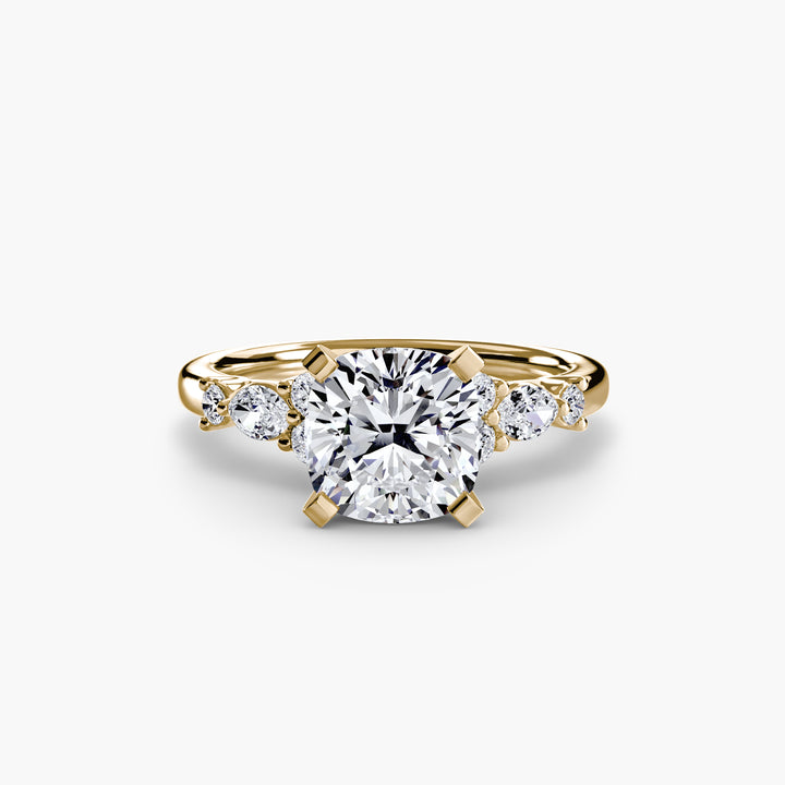 ELVINA IV Diamond Engagement Ring with a Diamond Band