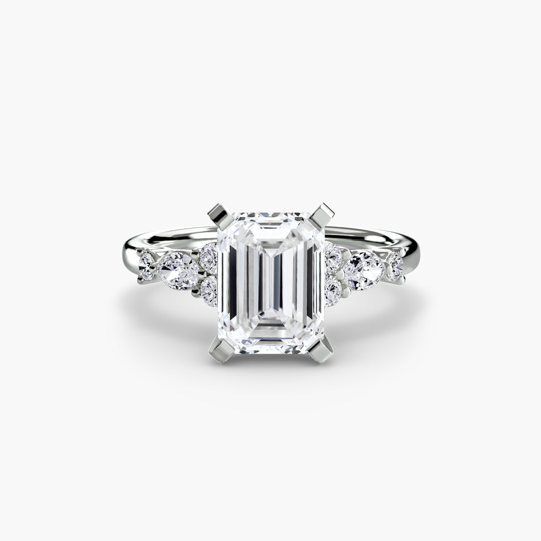 ELVINA IV Diamond Engagement Ring with a Diamond Band