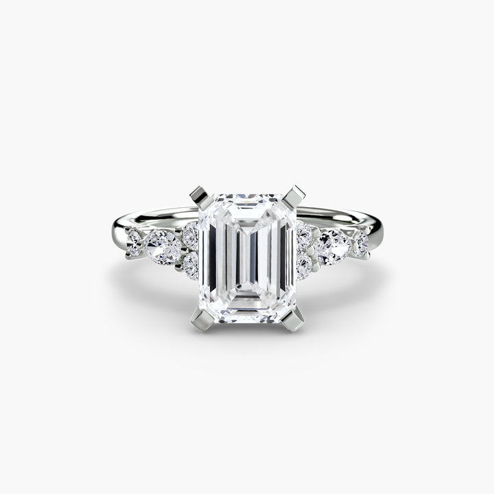 ELVINA IV Diamond Engagement Ring with a Diamond Band