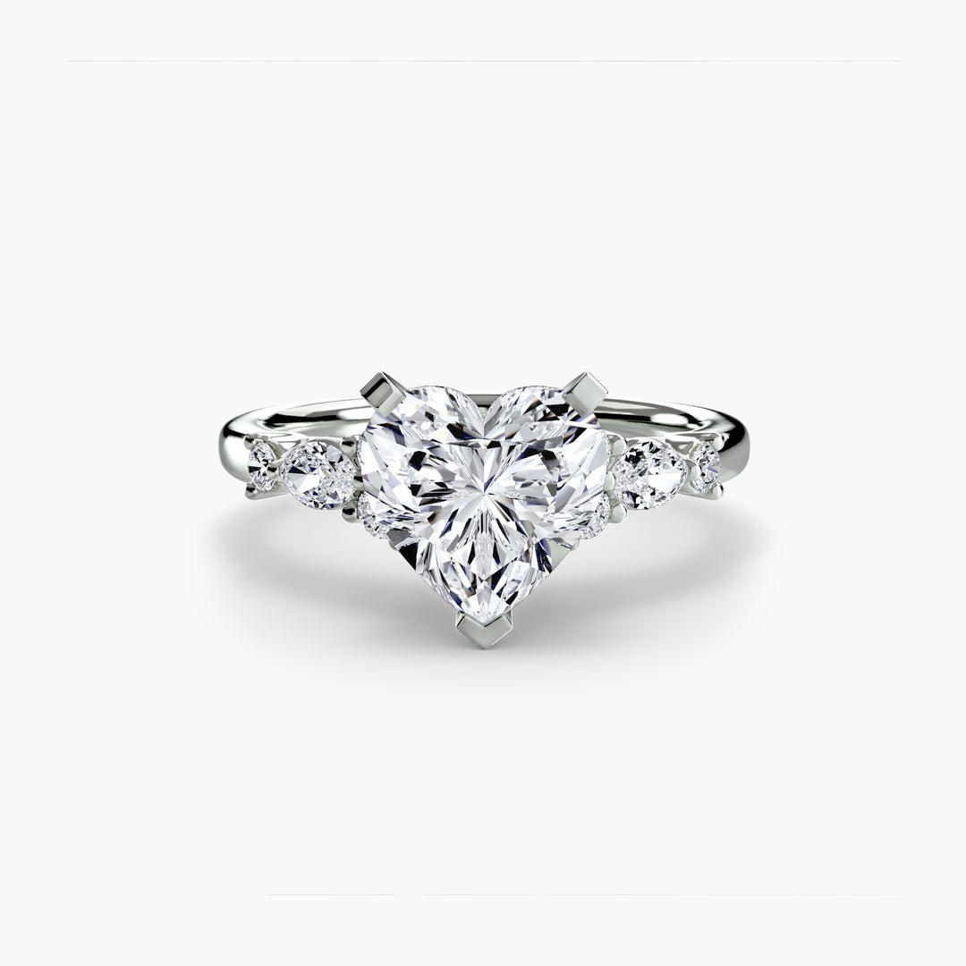 ELVINA IV Diamond Engagement Ring with a Diamond Band