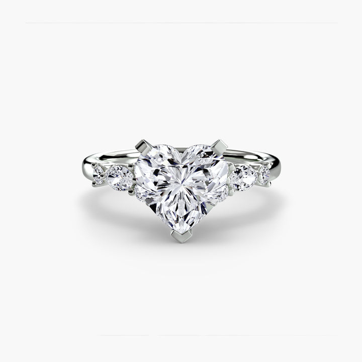 ELVINA IV Diamond Engagement Ring with a Diamond Band
