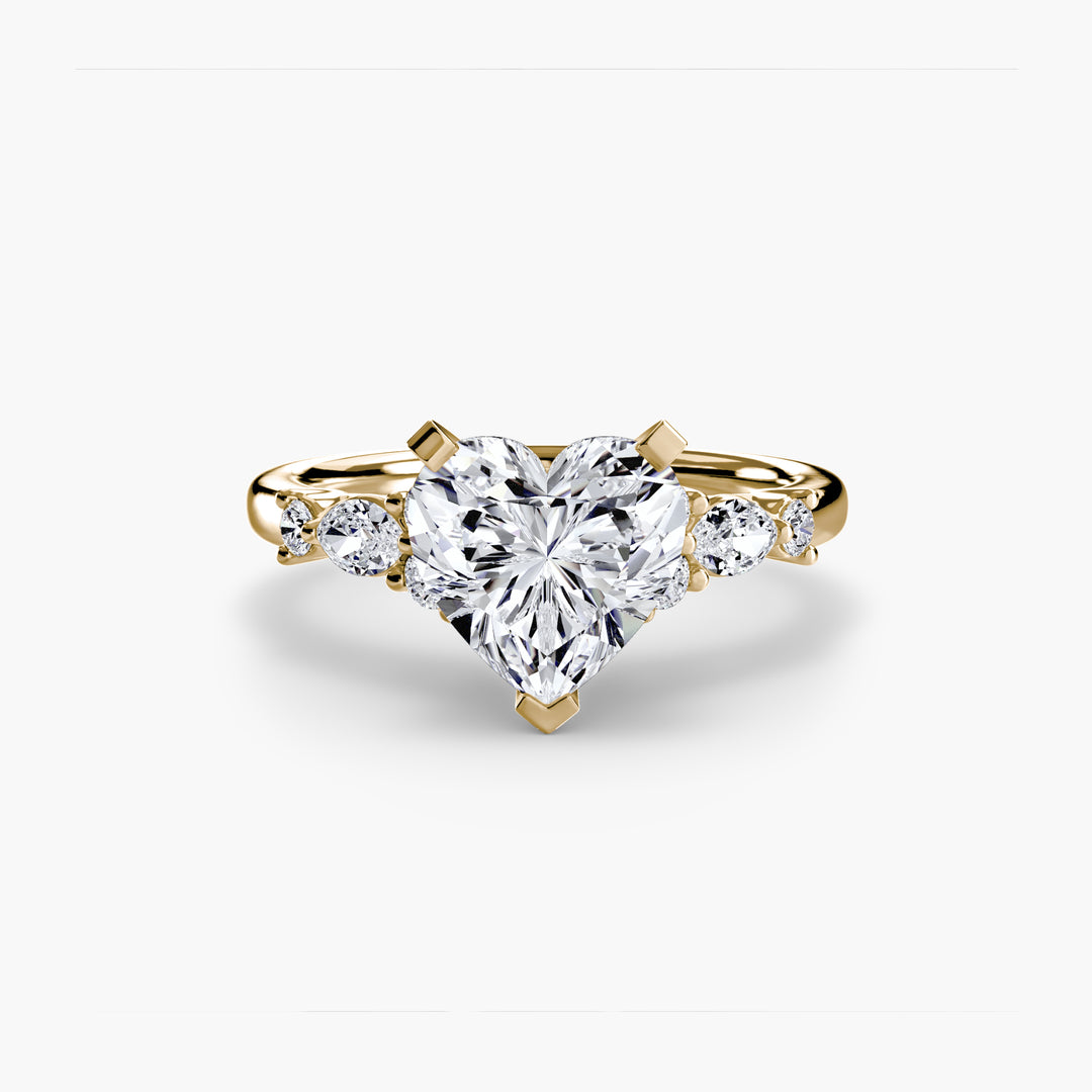 ELVINA IV Diamond Engagement Ring with a Diamond Band