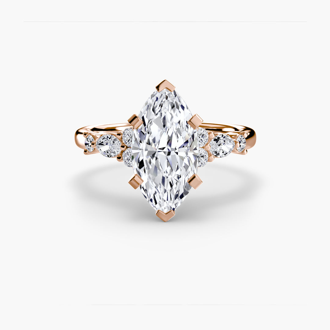 ELVINA IV Diamond Engagement Ring with a Diamond Band