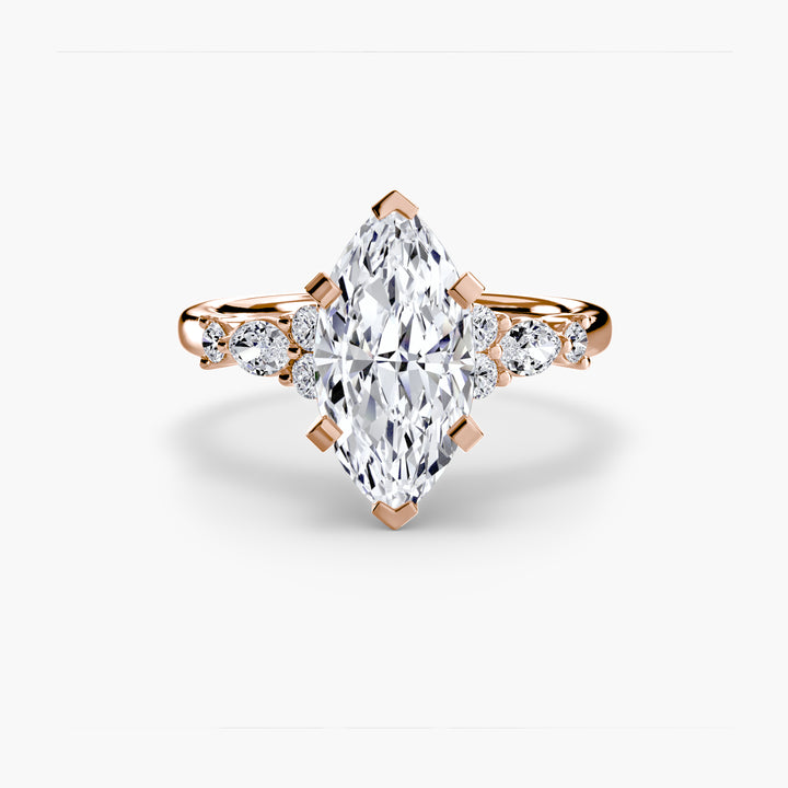 ELVINA IV Diamond Engagement Ring with a Diamond Band