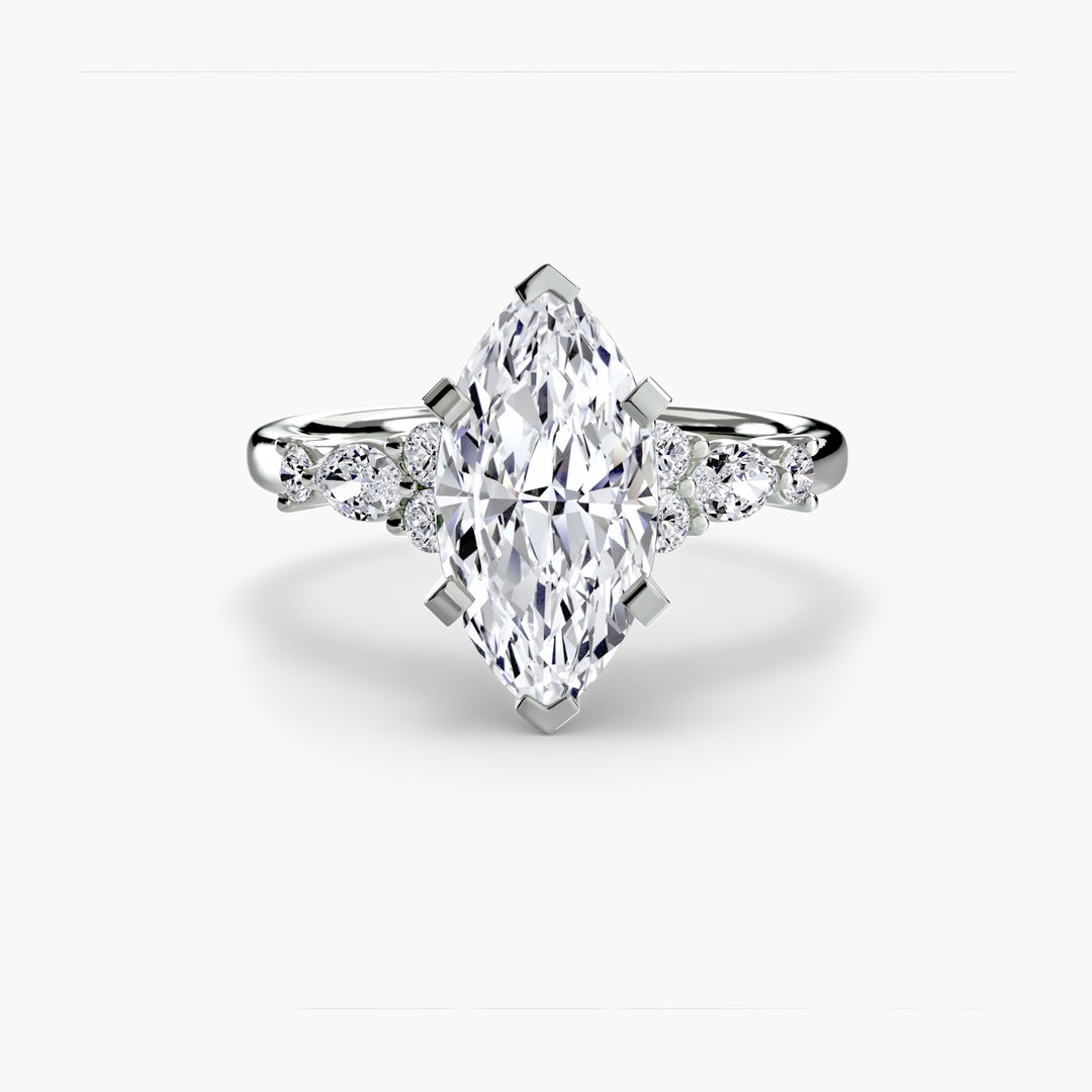 ELVINA IV Diamond Engagement Ring with a Diamond Band
