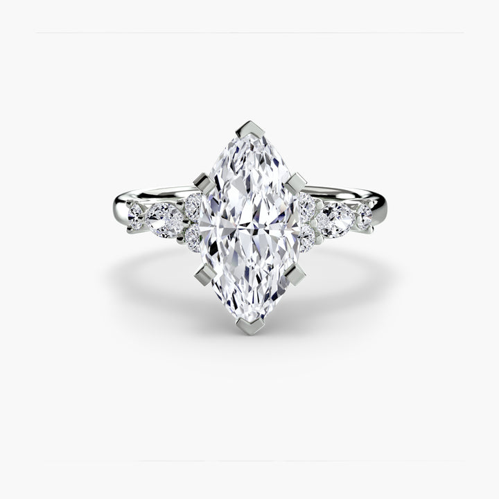 ELVINA IV Diamond Engagement Ring with a Diamond Band