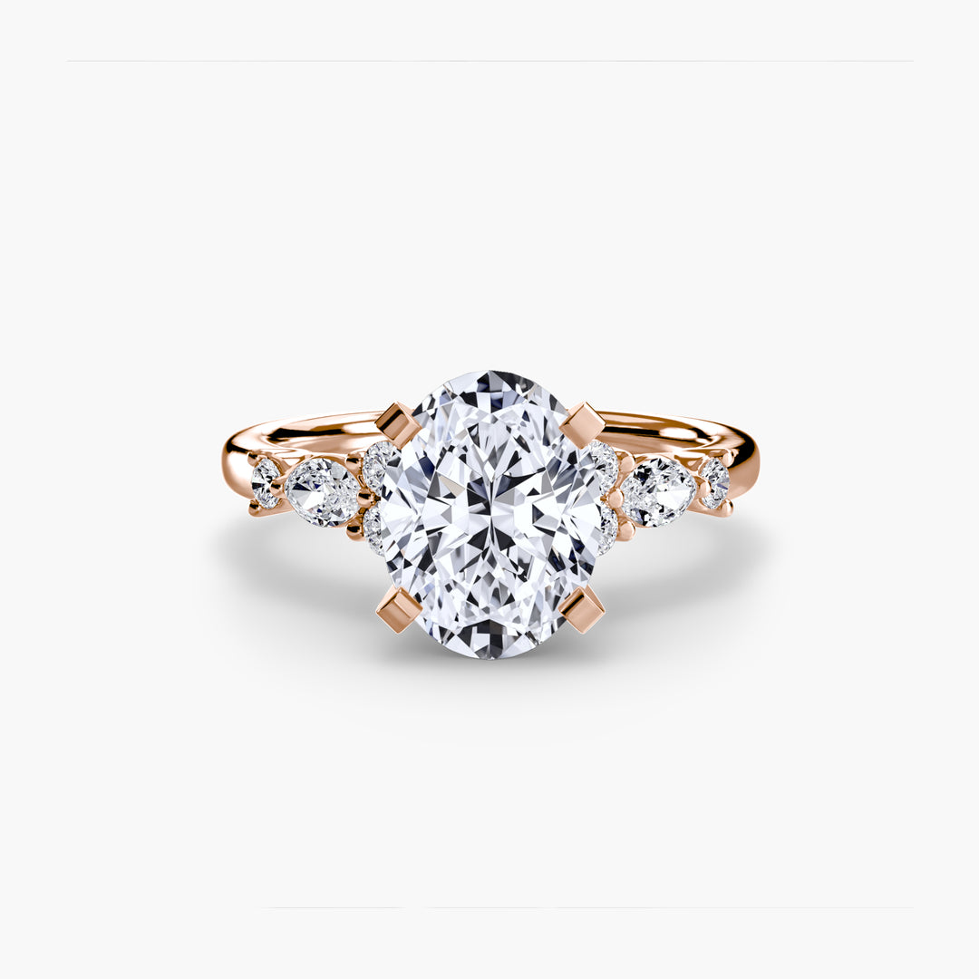 ELVINA IV Diamond Engagement Ring with a Diamond Band
