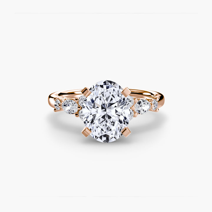ELVINA IV Diamond Engagement Ring with a Diamond Band