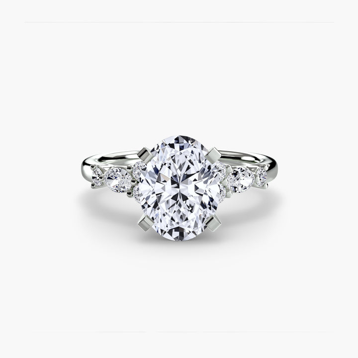 ELVINA IV Diamond Engagement Ring with a Diamond Band