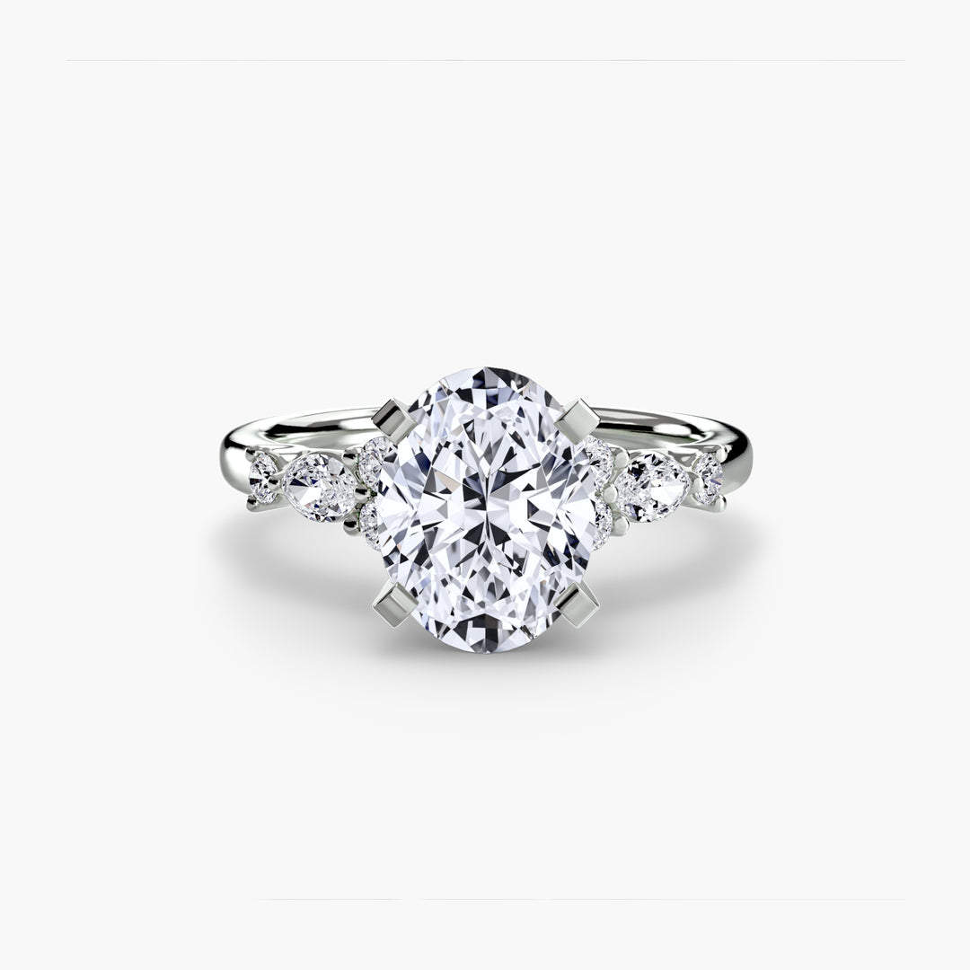 ELVINA IV Diamond Engagement Ring with a Diamond Band