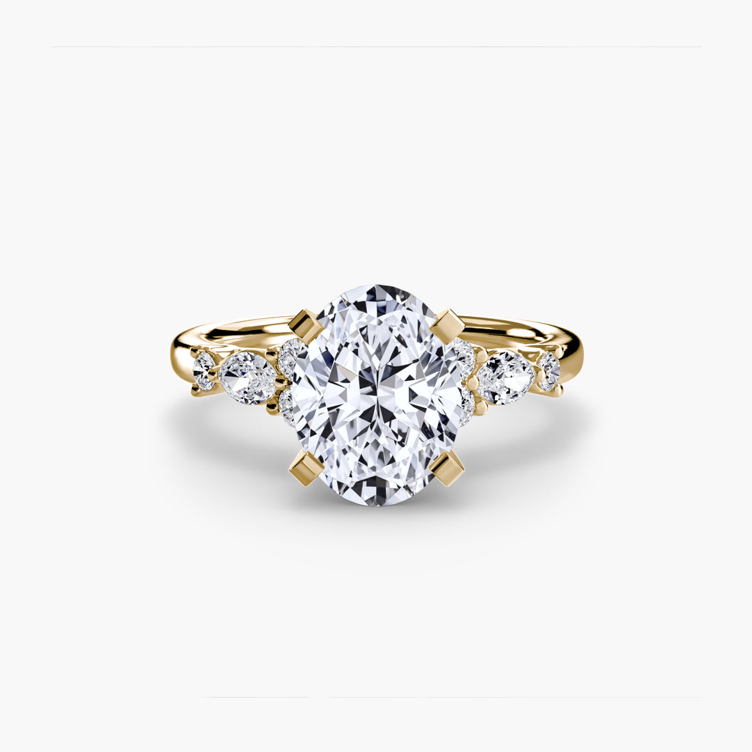 ELVINA IV Diamond Engagement Ring with a Diamond Band