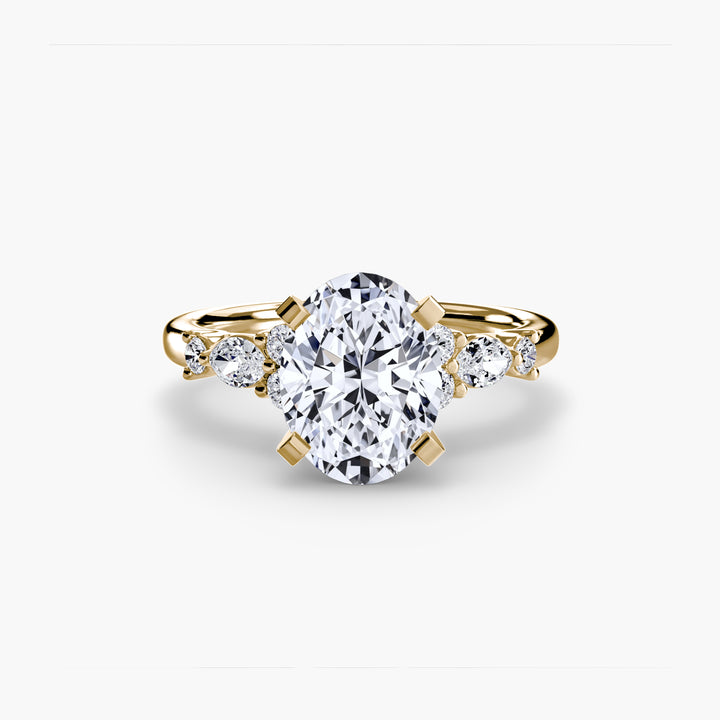 ELVINA IV Diamond Engagement Ring with a Diamond Band