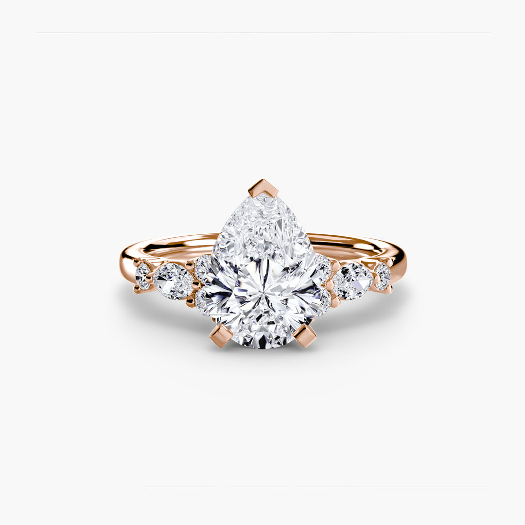 ELVINA IV Diamond Engagement Ring with a Diamond Band