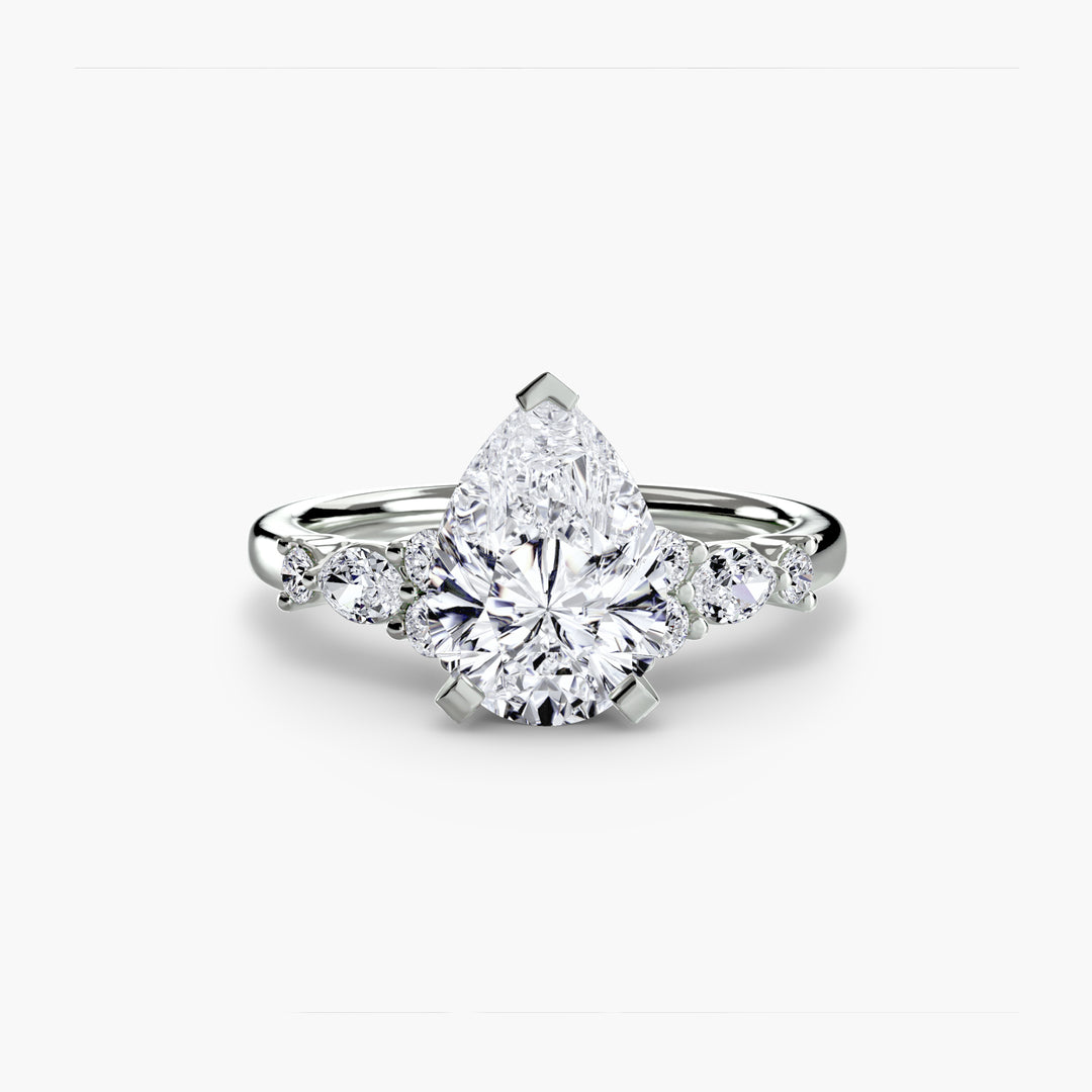 ELVINA IV Diamond Engagement Ring with a Diamond Band