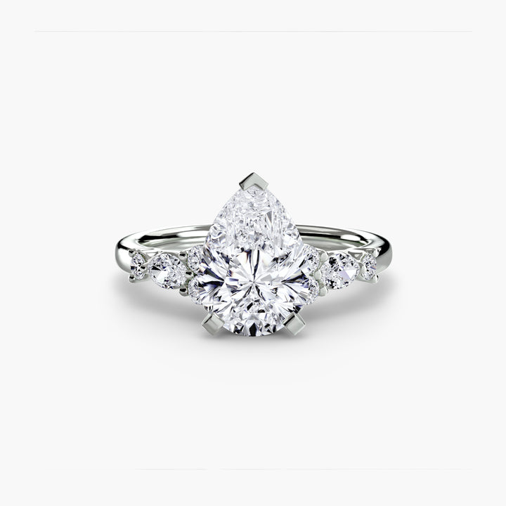 ELVINA IV Diamond Engagement Ring with a Diamond Band