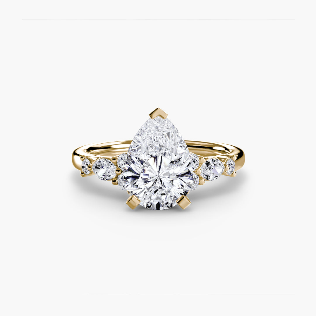 ELVINA IV Diamond Engagement Ring with a Diamond Band