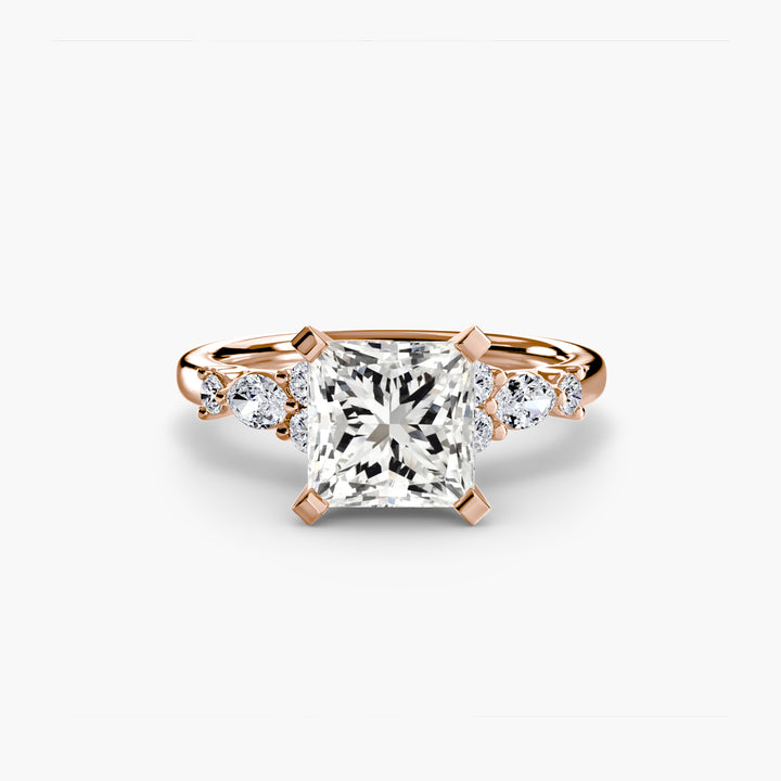 ELVINA IV Diamond Engagement Ring with a Diamond Band