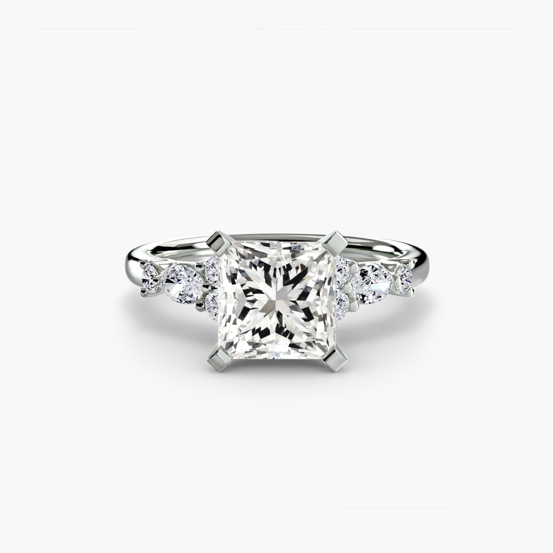 ELVINA IV Diamond Engagement Ring with a Diamond Band