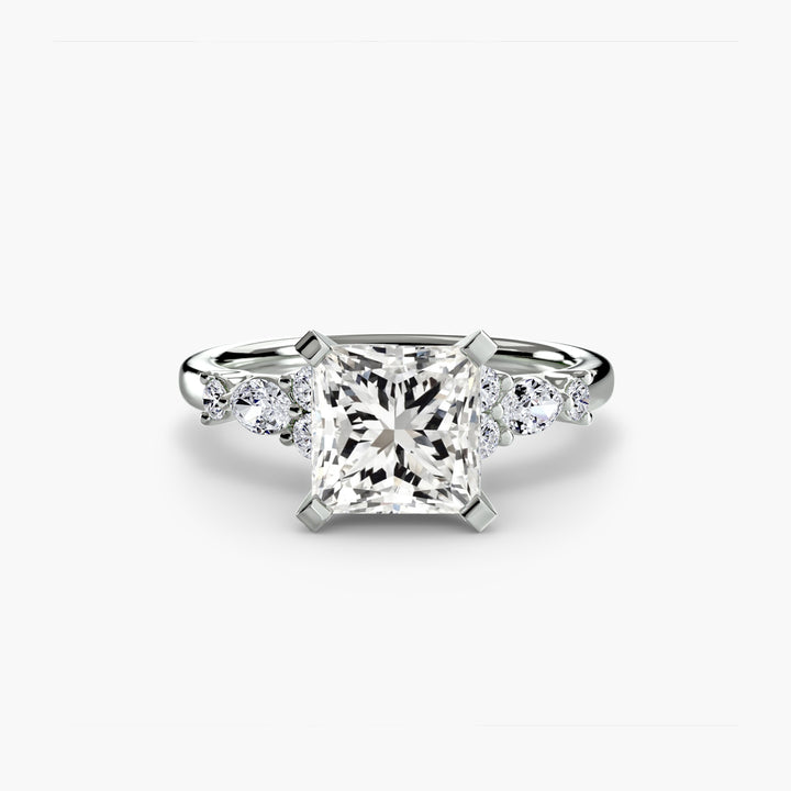 ELVINA IV Diamond Engagement Ring with a Diamond Band