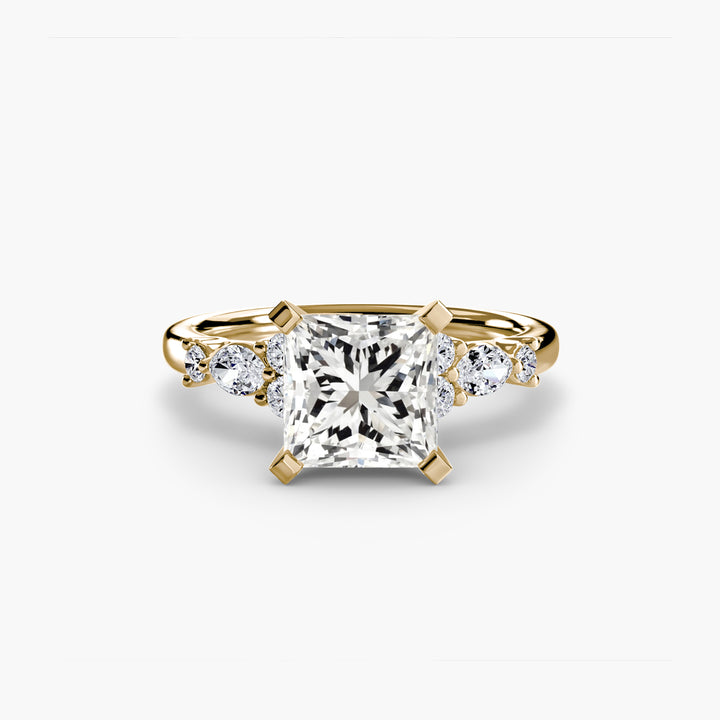 ELVINA IV Diamond Engagement Ring with a Diamond Band
