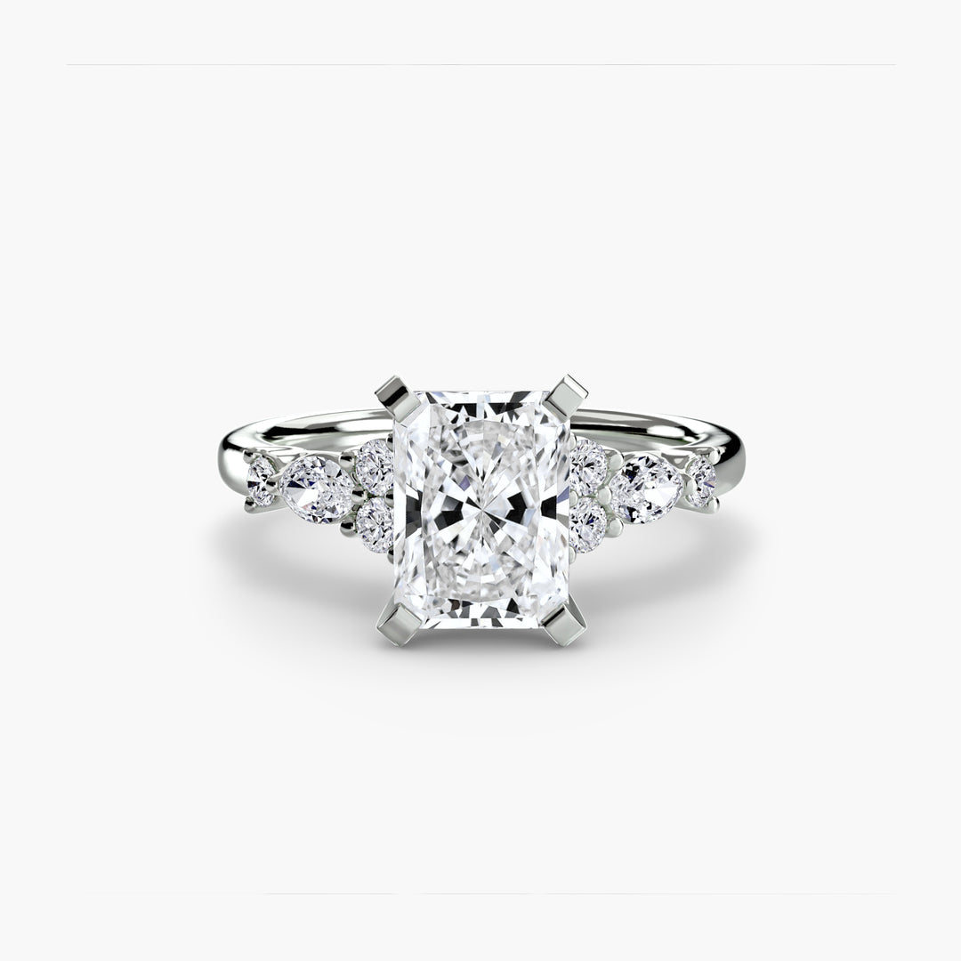 ELVINA IV Diamond Engagement Ring with a Diamond Band