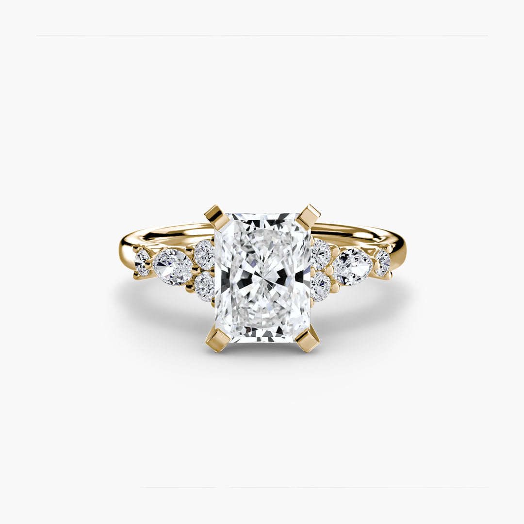 ELVINA IV Diamond Engagement Ring with a Diamond Band