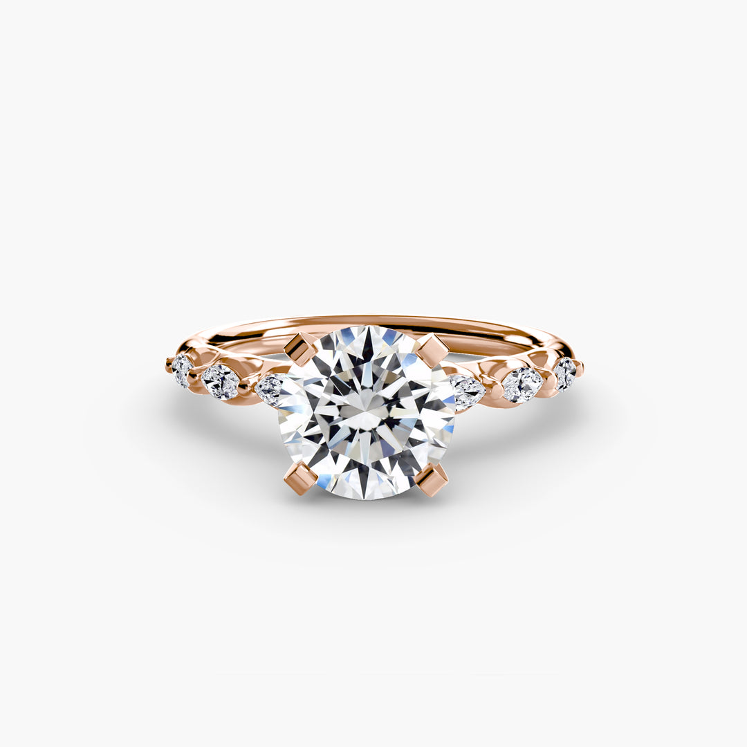 ELVINA IV Diamond Engagement Ring with a Diamond Band