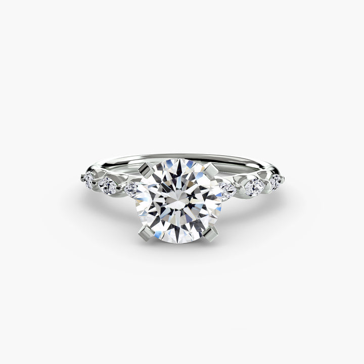 ELVINA IV Diamond Engagement Ring with a Diamond Band