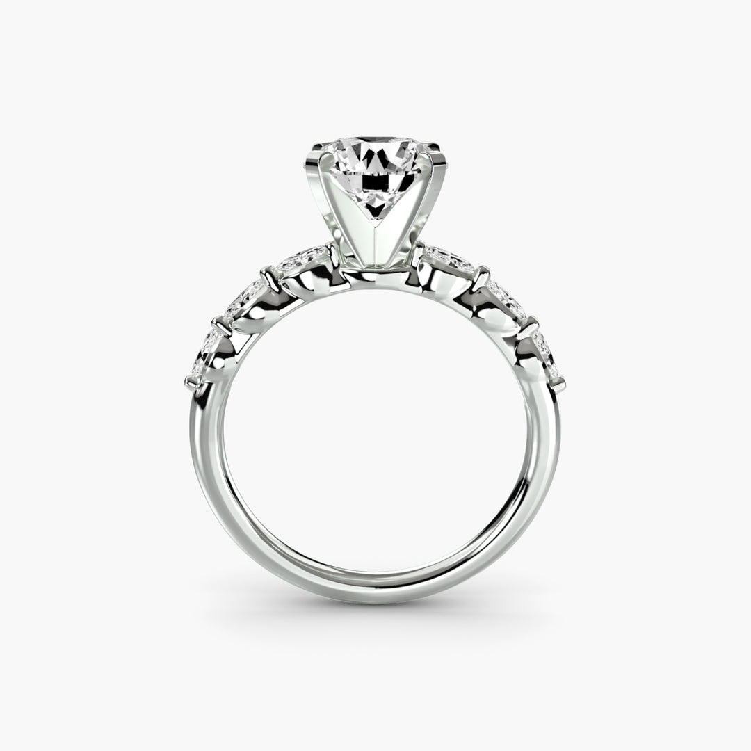 ELVINA IV Diamond Engagement Ring with a Diamond Band