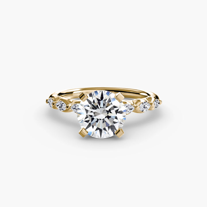 ELVINA IV Diamond Engagement Ring with a Diamond Band