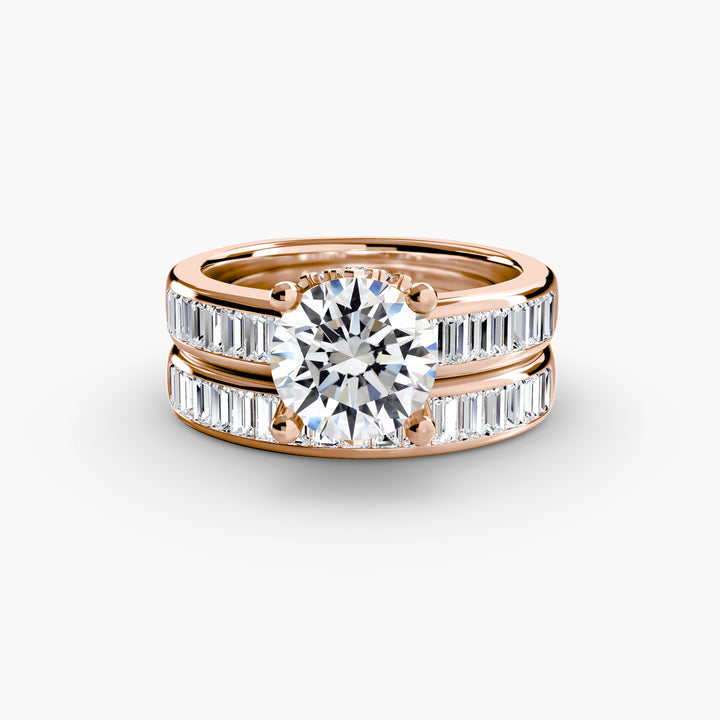 TARA I Round Brilliant Diamond Engagement Ring with a Channel-set Diamond Band
