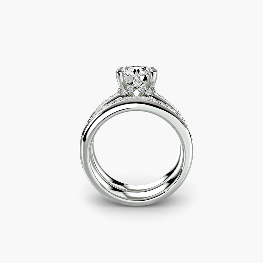 TARA I Round Brilliant Diamond Engagement Ring with a Channel-set Diamond Band