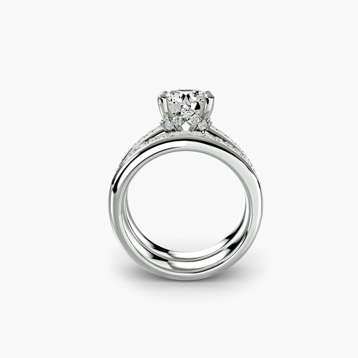 TARA I Round Brilliant Diamond Engagement Ring with a Channel-set Diamond Band