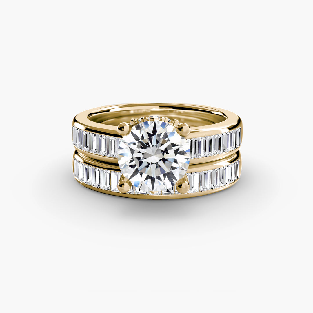 TARA I Round Brilliant Diamond Engagement Ring with a Channel-set Diamond Band