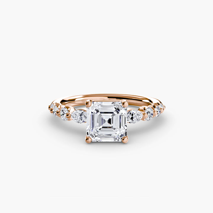 ELVINA III Diamond Engagement Ring with a Diamond Band