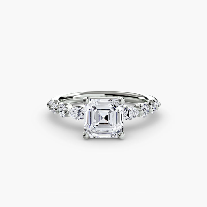 ELVINA III Diamond Engagement Ring with a Diamond Band