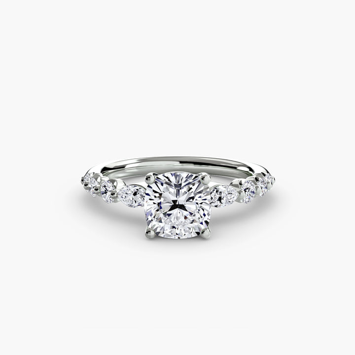 ELVINA III Diamond Engagement Ring with a Diamond Band