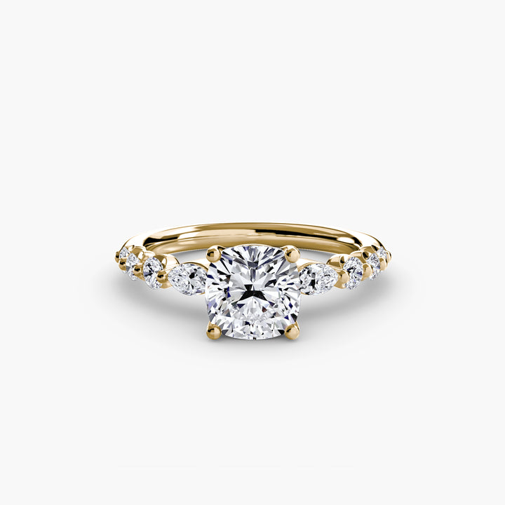 ELVINA III Diamond Engagement Ring with a Diamond Band