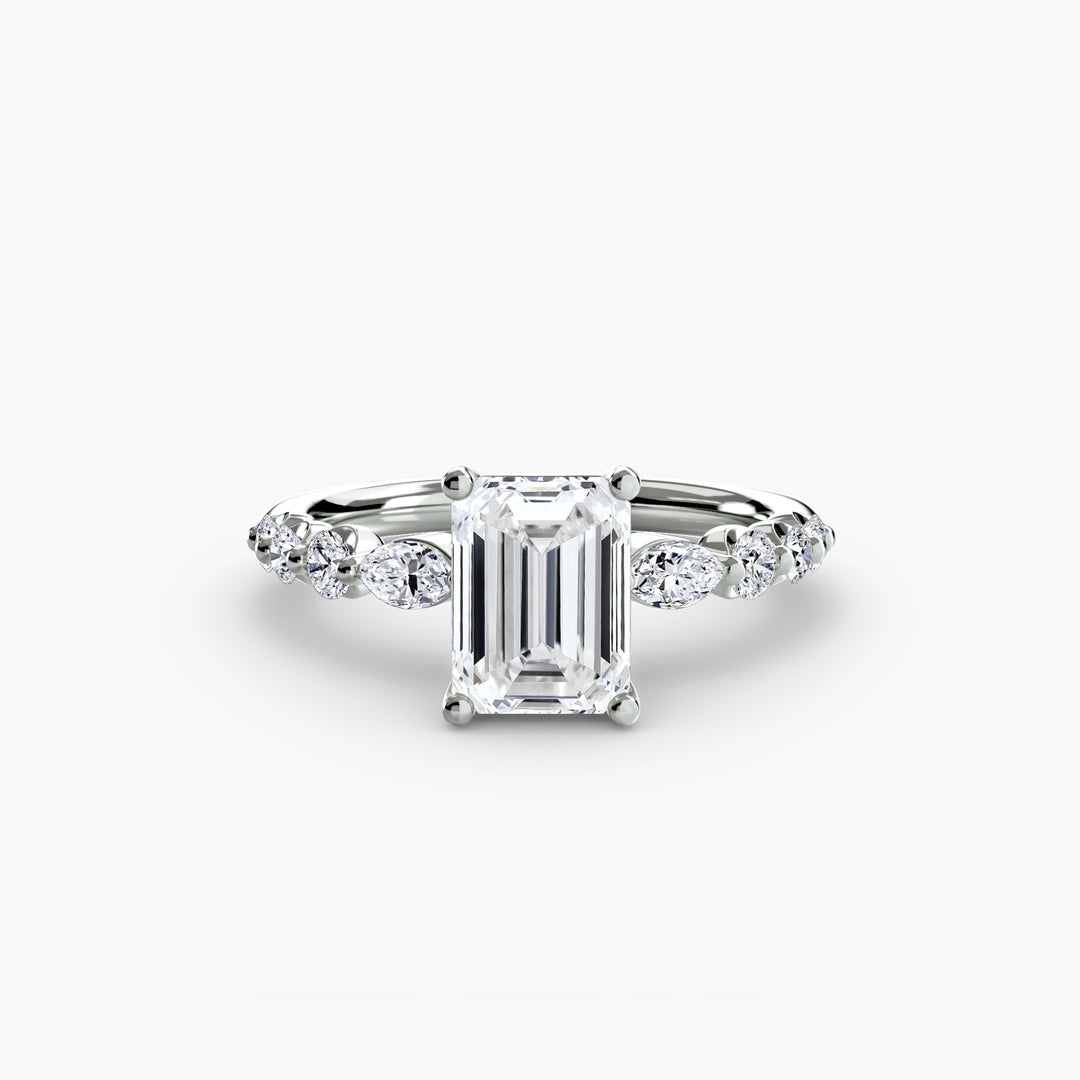 ELVINA III Diamond Engagement Ring with a Diamond Band