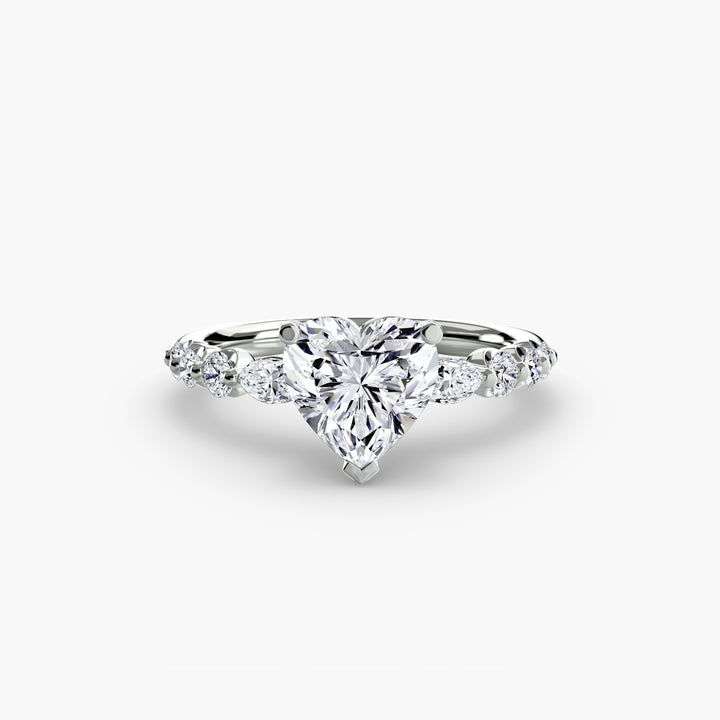 ELVINA III Diamond Engagement Ring with a Diamond Band