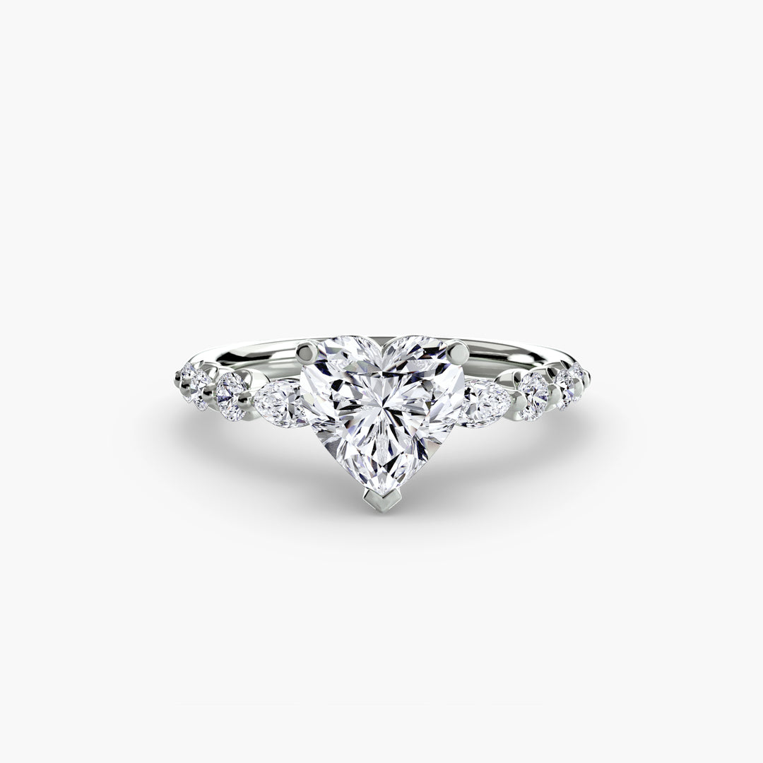 ELVINA III Diamond Engagement Ring with a Diamond Band