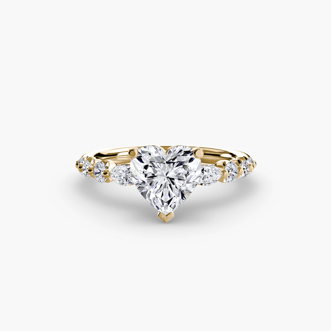 ELVINA III Diamond Engagement Ring with a Diamond Band