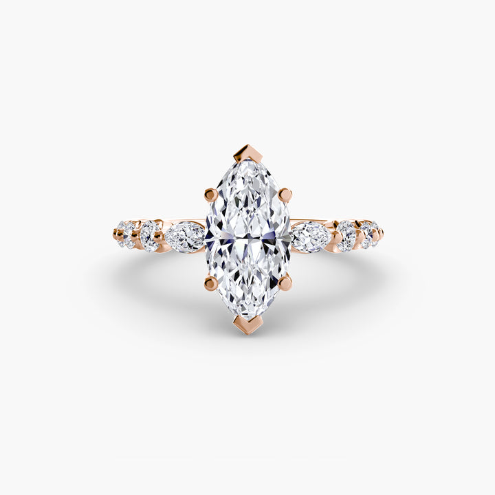 ELVINA III Diamond Engagement Ring with a Diamond Band