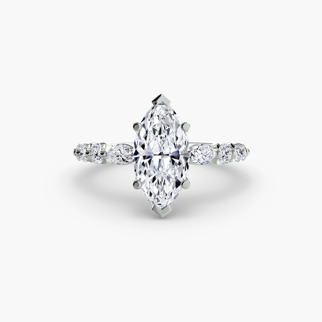 ELVINA III Diamond Engagement Ring with a Diamond Band